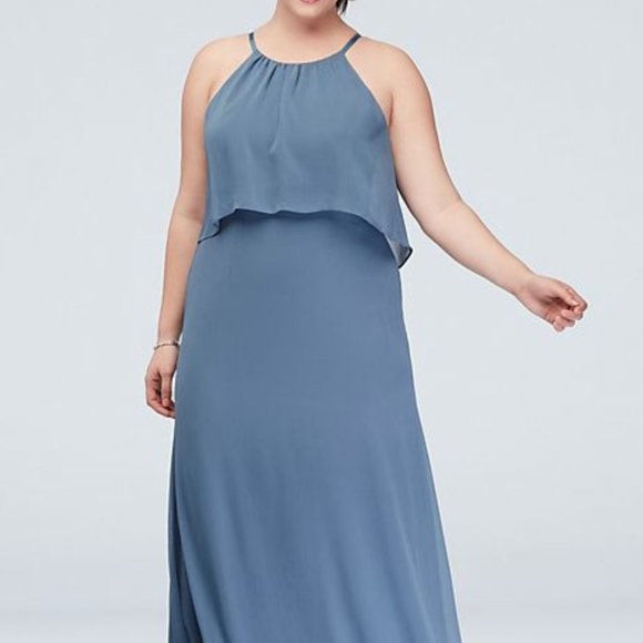 Crinkle Chiffon Sheath Bridesmaid Dress Mystic - Picture 4 of 6